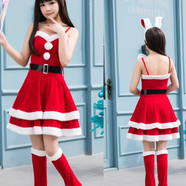 何佳功兔女郎COS服 24款圣誕裝女表演服COS兔女郎套裝斗篷長(cháng)短袖性感中 吊帶圣誕裙