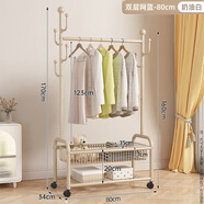 全品屋衣架落地立式衣帽架掛衣架臥室專(zhuān)用晾衣架掛衣服高級置物架雙80