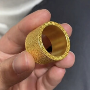 KZD老鳳凰正品黃金色復古感大氣金色扳指戒指個(gè)性氣質(zhì)時(shí)尚男士食指 戒指-美號9同款