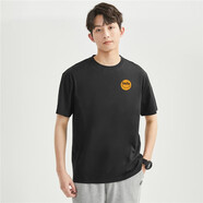 佐丹奴（Giordano）佐丹奴聯(lián)名T恤男夏季新款純棉創(chuàng)意笑臉印花圓領(lǐng)短袖T恤男91095033 24 黑 均碼 s小碼