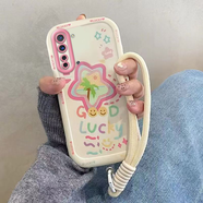 星因適用OPPOK5手機殼K12X英文kt貓k7x泡芙K9X/K9S個(gè)性K10X新款k9pro創(chuàng  )意R17K11x情侶K10PRO潮k10活力 白泡芙殼【星星笑臉】+手繩 OPPO K12 Plus