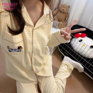 莫代爾睡衣女士春夏長袖卡通臘腸狗韓版套裝25新品少女風(fēng)可外穿家居服XL