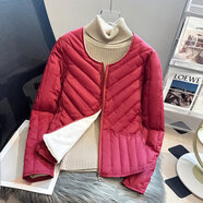 FHHUABD小個子輕薄內(nèi)膽棉衣女2025年冬季新款棉服內(nèi)穿打底小棉襖外套 MX20酒紅拉鏈加絨 2XL 115斤以內(nèi)
