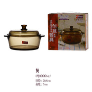 艾格萊雅 AGLAIA艾格萊雅康馥系列歐式玻璃碗加厚咖啡色茶色煲可 單煲