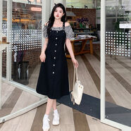 朵預連衣裙新品仙女裙【大容量設計】大碼女裝胖mm夏季新款2025法式茶 長(cháng)款【舒適 好質(zhì)量】 1544-新款 M  【建議80-100斤】