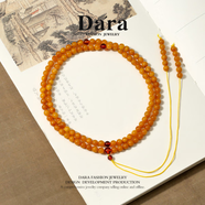 戴拉蜜蠟琥珀手鏈多圈疊戴手串女新中式復古宮廷風(fēng)一款多戴飾品RS3382