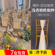 靚做 紗幔網(wǎng)紗布婚禮紗幔窗簾紗網(wǎng)紗布料幼兒園環(huán)創(chuàng)網(wǎng)紗舞臺拍攝道具 淺香檳2米【1.6米寬】