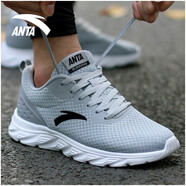 anta kids安踏男鞋運動(dòng)鞋子男2025新款夏季網(wǎng)面透氣男士跑步鞋 5521-5霧灰/黑/安踏白 39