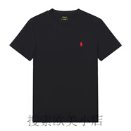 Ralph lauren美國拉夫勞倫t恤圓領(lǐng)短袖涼感透氣夏季新款純棉男裝寬松加大碼 黑色/紅標 L (建議140-165斤)