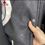 夏雨瑤滿天星亮閃閃小香風(fēng)棒球服款皮U拼接寬松外套學(xué)生秋季情侶ins夾克 灰色滿天星 【雙層有里布】 【銀河爆閃星空外套】 L 【建議100-115斤】