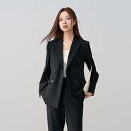 伯德小姐西裝外套女士夏季職場高級感面試正裝小個子職業(yè)西服套裝 TZ03 黑色西裝 【春秋款】 L -適合105-113斤可穿