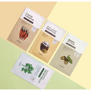 思親膚（skin food）面膜胡蘿卜蜂蜜芹菜橡果保濕水油平衡面膜貼5片 四種各一片/胡蘿卜/橡果/蜂蜜/水 5片