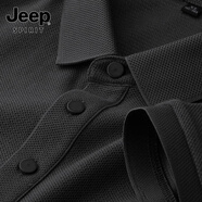 JEEP SPIRIT純色polo衫男短袖T恤男士翻領(lǐng)t恤夏季2025休閑男款體恤商務(wù)上衣 黑色 XL