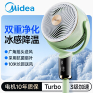 美的（Midea）電風(fēng)扇落地扇空氣循環(huán)扇家用輕音大風(fēng)力語(yǔ)音遙控宿舍臺(tái)立式風(fēng)扇-B 蘇打綠【2分鐘室內(nèi)換新風(fēng)+99%抗菌率】