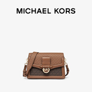 邁克.科爾斯（MICHAEL KORS）MK Jessie 女士中號(hào)單肩包信封包 深棕_牛皮棕_白色_299