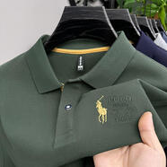 圣大保羅;SANTA BARBARA POLO & RACQUET CLUB保羅商務(wù)休閑上衣長袖男裝跨境新款刺繡男士純棉2025體恤 綠色 180/2XL[155-170斤] 均碼