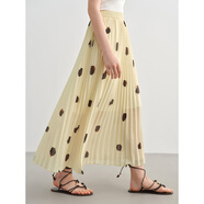 獨束大碼女裝波西米亞風(fēng)甜美百褶半身裙夏季新款高腰顯瘦法式半裙 日光黃-裙子 2XL （尺碼：4）