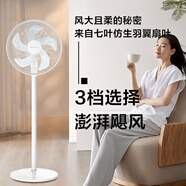 艾美特電風(fēng)扇家用落地扇風(fēng)大輕音風(fēng)扇立式7葉大風(fēng)循環(huán)搖頭電扇 [白色]14寸加重底盤(pán)加大扇葉