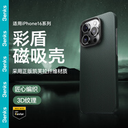 邦克仕（Benks）適用蘋果16promax手機(jī)殼iphone16pro凱夫拉彩盾浮雕凱芙拉磁吸超薄全包防摔硬殼 極光綠Green iPhone 16 Pro Max