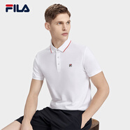 斐樂（FILA）官方男子針織短袖POLO衫夏季商務(wù)翻領(lǐng)針織衫舒適短袖T恤上衣 標(biāo)準(zhǔn)白-WT L 175/96A