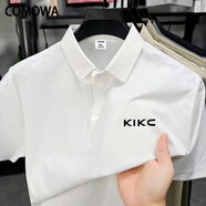 COMOWA COMOWA清新百搭新款上衣休閑翻領(lǐng)t恤polo衫百搭時尚男士短袖夏季 polo衫-白色【A431】KIKC羈絆 XS