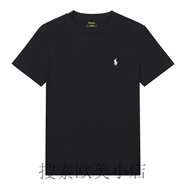 Ralph lauren美國(guó)拉夫勞倫t恤圓領(lǐng)短袖涼感透氣夏季新款純棉男裝寬松加大碼 黑色/白標(biāo) 2XL (建議180-210斤)