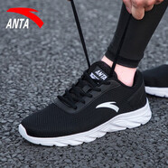 安踏（ANTA）男鞋跑步鞋2025新款秋季網(wǎng)面透氣秋季休閑鞋旗艦運動鞋男 黑/安踏白 44.5