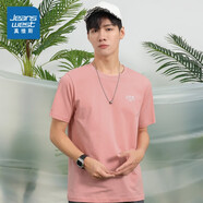 真維斯JW男裝時(shí)尚純棉青年學(xué)生打底衫夏季圓領(lǐng)短袖T恤男款體恤衫 淺粉紅2351 2XL (190) 108b