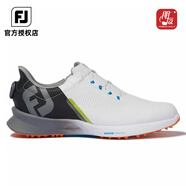 FootJoy高爾夫男士球鞋透氣無釘鞋子 FJ  FUEL輕量GOLF運動鞋柔軟易打理 55448 白/黑/橙（BOA旋鈕款） 41 碼