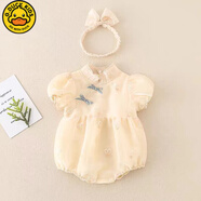 G.duck小黃鴨嬰兒連衣裙夏超洋氣女寶寶連體衣夏季衣服可愛(ài)公主裙包屁衣 三角裙 90