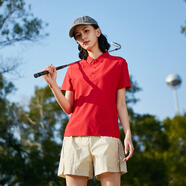 海派浩宇冰絲速干短袖POLO衫男女休閑運動(dòng)t恤翻領(lǐng)上衣 紅色 女款 2XL