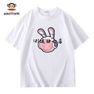 大嘴猴（paul frank）大嘴猴100%新疆精梳棉女生短袖印花t恤夏季潮流圓領(lǐng) 精梳純棉【白%23女兔耳】 L