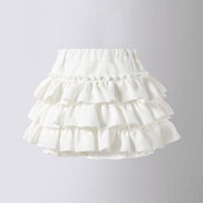 童槐兒童百褶蛋糕裙2025夏新款女童白色半身短裙5歲女孩蓬蓬裙公主裙 堆堆裙白色 140 身高135左右