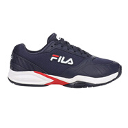 斐樂(lè )（FILA）男鞋 Volley Zone 匹克球鞋緩震舒適專(zhuān)項運動(dòng)鞋 男士休閑鞋小白鞋 深藍 1PM00594-422 42.5