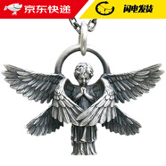 巴克樂(lè )樂(lè )復古六翼天使吊墜男潮流個(gè)性長(cháng)款鈦鋼毛衣款仿泰銀羽毛翅膀項鏈 X477六翼天使吊墜配鈦鋼十字鏈
