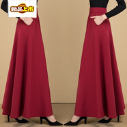 初徑2025新款冰絲夏季連體褲女時(shí)尚氣質(zhì)修身顯瘦高腰連衣荷葉拼接套裝 【紅色半身】 S 建議85-95斤