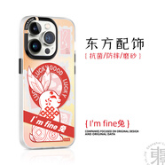 東來也【兩件5折】適用蘋果14手機(jī)殼iPhone14promax磨砂全包防摔magsafe磁吸潮保護(hù)套 I'm fine兔【抗菌磁吸殼】 iPhone 13 Pro Max
