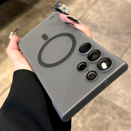 三星（SAMSUNG）【原裝品質(zhì)】羽博適用三星s24Ultra手機(jī)殼s23Ultra磁吸無邊框薄散 自帶高清鏡頭膜 無框裸感散熱w磁吸磨砂黑 三星Galaxy S24