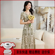 ac mmng杭州高端真絲連衣裙2025女新款氣質(zhì)名媛桑蠶絲裙子奢華大牌a字裙 綠色 2XL （建議126-139斤左右）