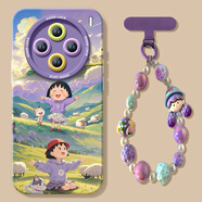 吟悅 適用vivox200/pro/mini手機殼 X200s全包硅膠天使眼卡通可愛(ài)高級感軟殼櫻桃小丸子女 【古董白】衛衣小丸子-贈膜+手鏈 vivox200promini