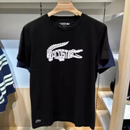 鱷魚LACOSTE法國男t恤夏季新款時尚ogo印花時尚透氣正肩短袖t恤TH8937 黑色黑色黑色黑色 黑色黑色黑色 S (3)115斤以下