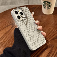 機旺馬適用蘋(píng)果15promax手機殼新款iphone14硅膠蘋(píng)果13pro全包防摔12男 透氣散熱鏡頭蓋支架殼鈦灰色支 iPhone15