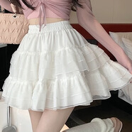 沂歆冬季裙子女短裙半身裙高級感2026新款小個(gè)子百褶蛋糕蓬蓬花苞紗裙 【白色】雙層網(wǎng)紗蕾絲短裙 均碼 【建議體重約80-120斤】