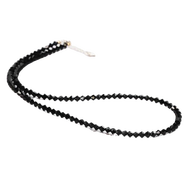 紅沃鉆石面黑尖晶項鏈簡(jiǎn)約女頸帶水晶鎖骨鏈項圈頸鏈長(cháng)短元旦禮物馬年 切面黑尖晶項鏈(50cm短項鏈)（帶鑒定證書(shū)）