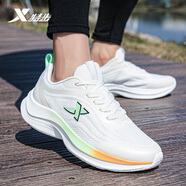 特步男鞋運(yùn)動(dòng)鞋網(wǎng)面透氣夏季防滑耐磨緩震慢跑鞋健身跑步體訓(xùn)軟底鞋子 0042帆白/熒光粉綠 42