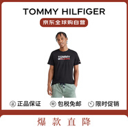 TOMMY HILFIGER JEANS 七夕情人節(jié)禮物潮流輕奢休閑男短袖t恤 黑M