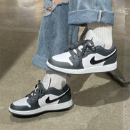 NIKE耐克aj1板鞋男女情侶春夏季新款低幫舒適防滑耐磨籃球鞋子女鞋 553560-152黑白灰（GS款） 37.5