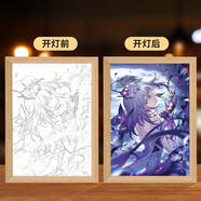 星穹鐵道鐵霞蝶瑕蝶遐蝶DIY三色變燈光畫(huà)小夜燈手辦擺臺生日禮物 遐蝶-4 八寸素描充電款