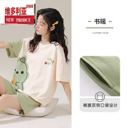 維多利亞的格調睡衣女夏天短袖短褲薄款新款女士夏季卡通家居服套裝可外穿 書(shū)瑤 【主圖款】 M 【適合80-100斤】