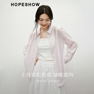 紅袖慵懶風(fēng)襯衫2025夏季新款女裝純色落肩氣質(zhì)炸街獨特漂亮小衫上衣 薄紗紫508 M
